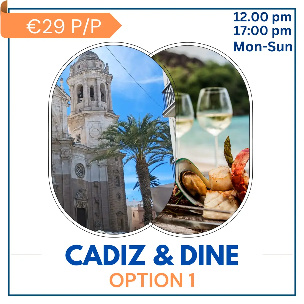 Tour: Cadiz & Dine Walking tour & restaurant